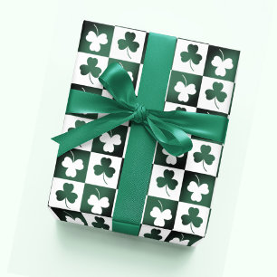 Papel De Regalo Boho Retro Shamrock Clover Leaf Patrones Flores
