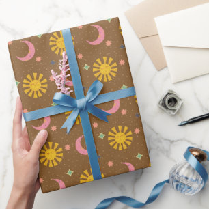 Papel De Regalo Boho Sol & Luna Celestial