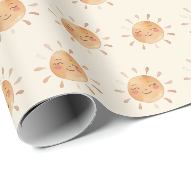 Papel De Regalo Boho Sunshine Gender Neutral (Esquina del rollo)