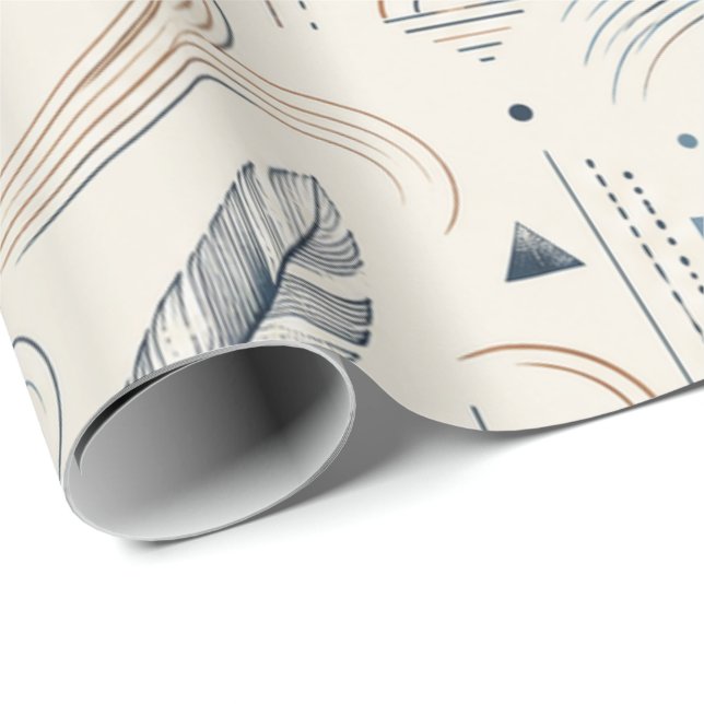 Papel de regalo Boho Swallow & Sun (Esquina del rollo)