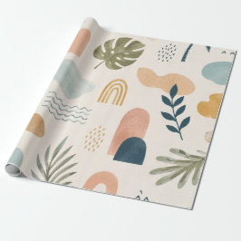 Papel De Regalo Boho Tropical Abstracto