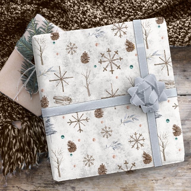 Papel De Regalo Boho Twigs & Pinecone Navidades ID986 (Subido por el creador)
