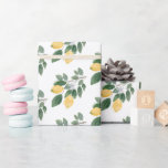 Papel De Regalo Boho Watercolor Lemons & Greeneration Gift<br><div class="desc">Lemones acuarela boho de moda y papel de envoltura de patrón de vegetación. Añada un acento brillante y festivo a su envoltura de regalo con este hermoso papel de envoltura de limón. El diseño presenta limones de color cítrico acuático y follaje pintado a mano. Este papel de limón es perfecto...</div>
