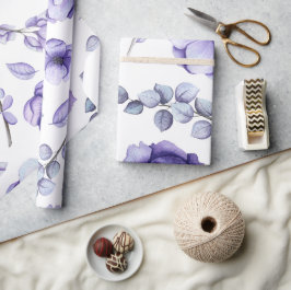 Papel De Regalo Boho Watercolor Purple Berry Floral Baby Shower