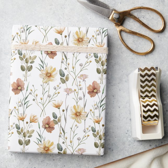 Papel De Regalo Boho Watercolor Wildflower (Subido por el creador)