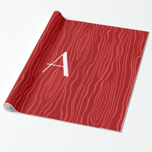 Papel De Regalo Bois rojos del monograma falsos