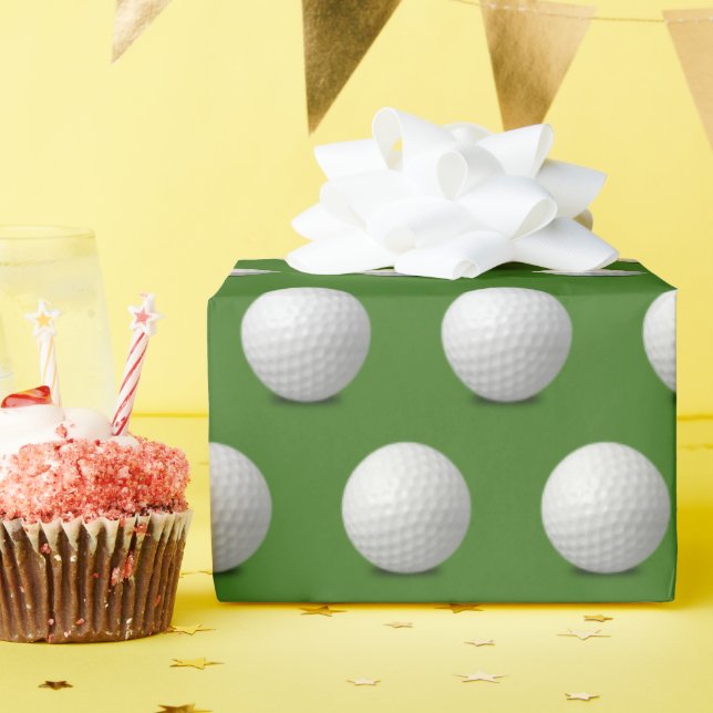 Papel De Regalo bola blanca de golf en verde (Fiesta de cumpleaños )