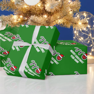 Papel De Regalo Bola de bochas divertida con sombrero de Santa Nav