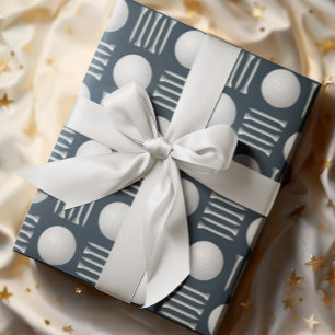 Papel De Regalo Bola de golf azul de la Marina y regalo de té