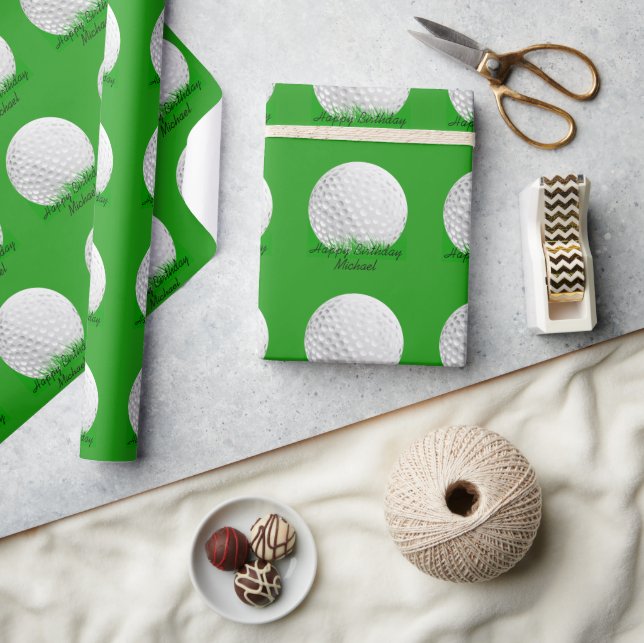 Papel De Regalo Bola de Golf en Césped (Artesanía)