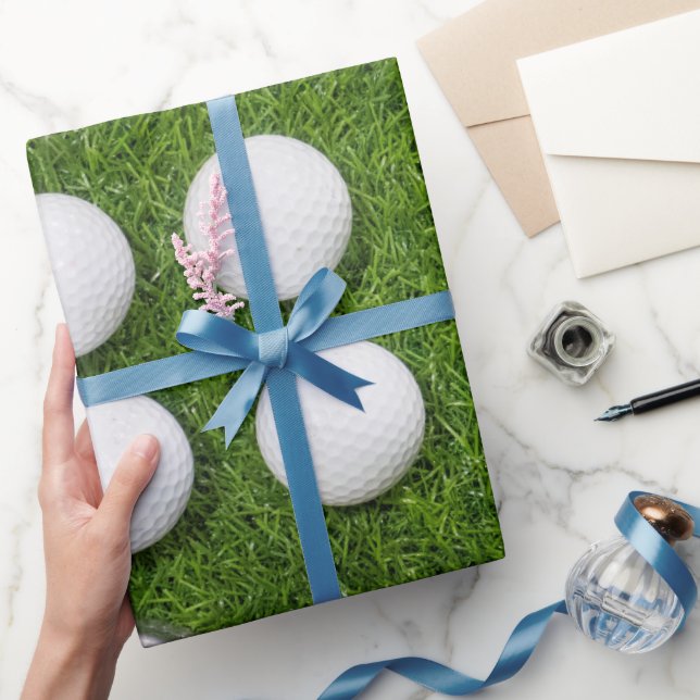 Papel De Regalo Bola de Golf en Césped Verde (Regalar)