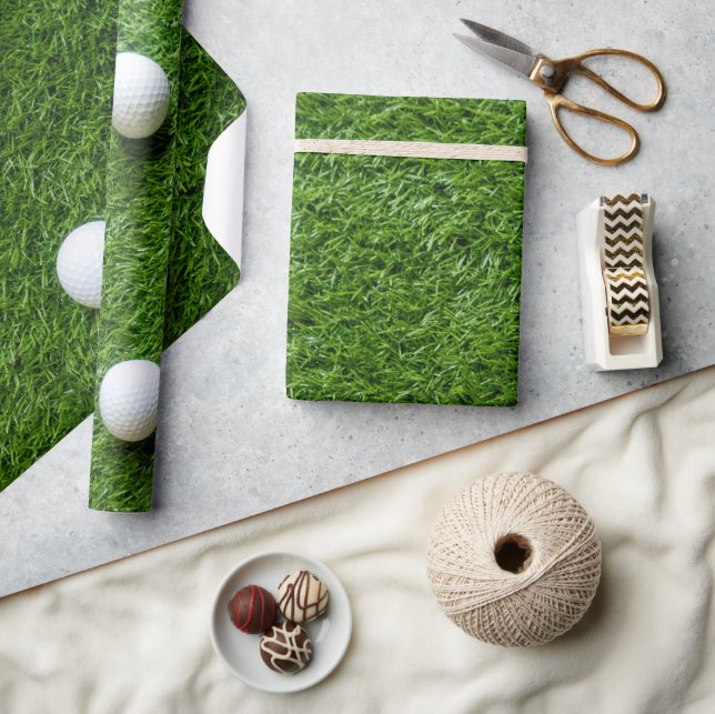Papel De Regalo Bola de Golf en Césped Verde (Artesanía)