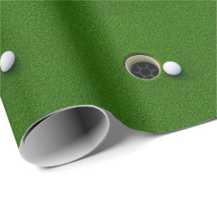 Papel De Regalo Bola de Golf junto al Hoyo en un Campo de Golf de 