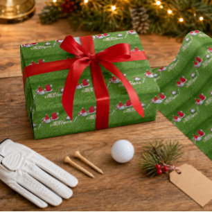 Papel De Regalo Bola de golf y sombrero de Santa para la Navidad d