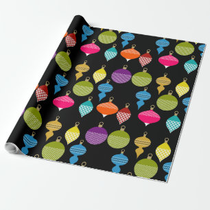 Papel De Regalo Bola decorativa de Navidades retro de diseño