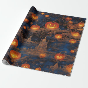 Papel De Regalo Bola Jack-O'-Lantern de medianoche