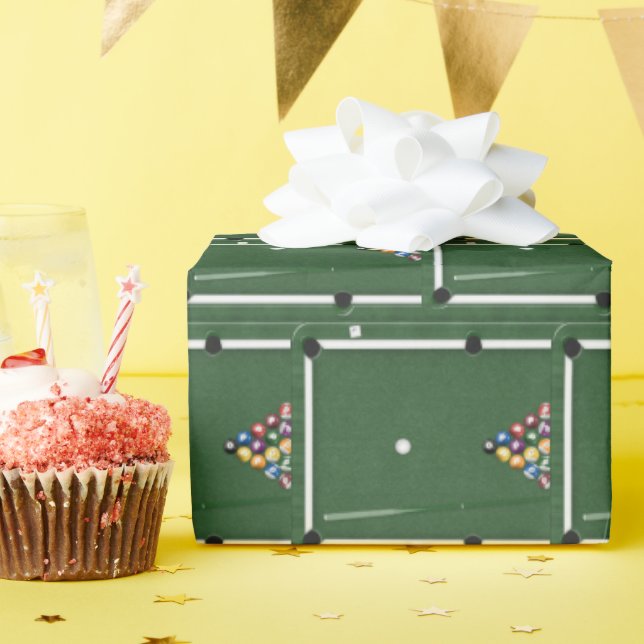 Papel De Regalo Bolas de billar en mesa de billar (Fiesta de cumpleaños )