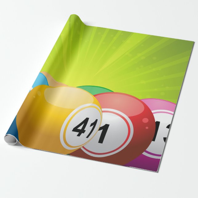 Papel De Regalo Bolas de Bingo (Desenrollado)
