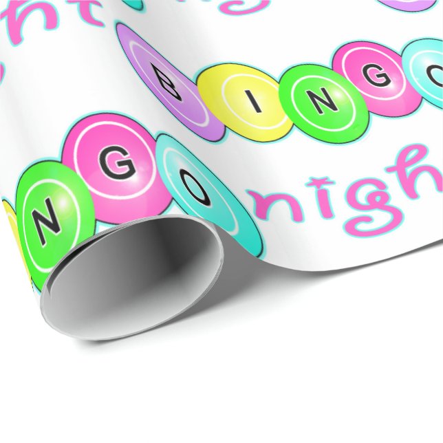Papel De Regalo Bolas de Bingo Nocturno (Esquina del rollo)