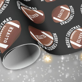 Papel De Regalo Bolas de fútbol norteamericanas nombran Navidades 