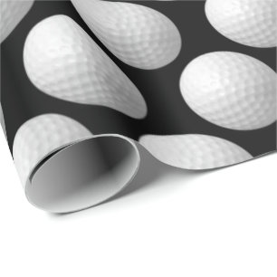 Papel De Regalo bolas de golf blancas en negro