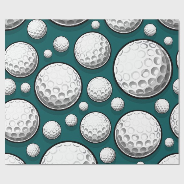 Papel De Regalo Bolas de golf verdes (Superficie plana)