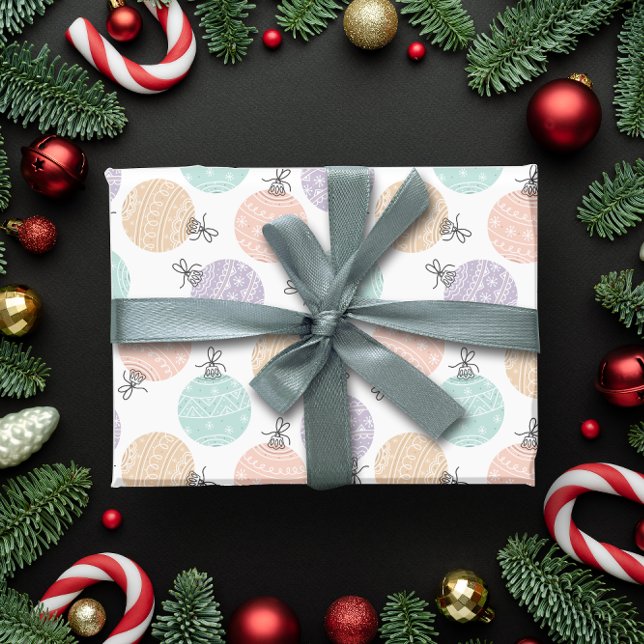 Papel De Regalo Bolas de Navidades Pastel (Subido por el creador)