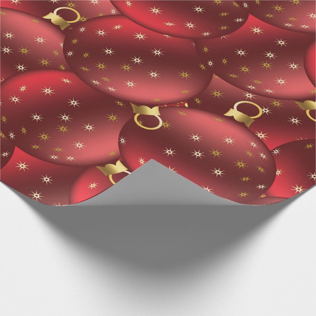 Papel De Regalo Bolas de Navidades rojos (Esquina)