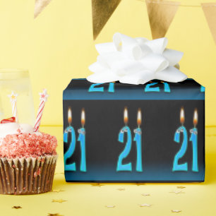 Papel De Regalo Bolas De Ojo En Velas De Cumpleaños 21
