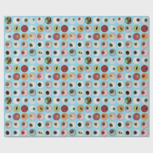Papel De Regalo Bolas de ojos de arcoiris con bordado