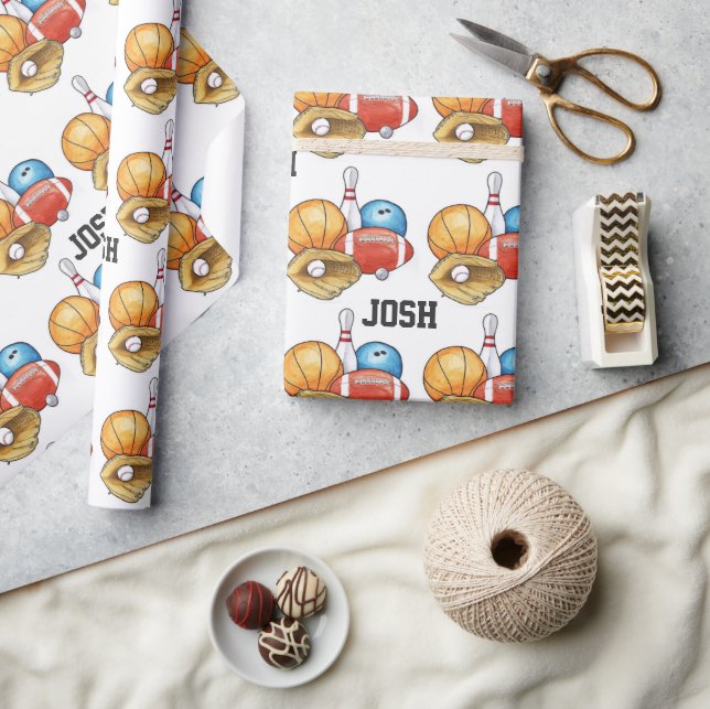 Papel De Regalo Bolas deportivas personalizadas (Artesanía)