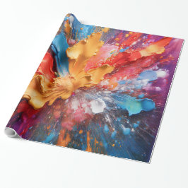 Papel De Regalo Bold Abstract Oil Paint Splash Luxury 
