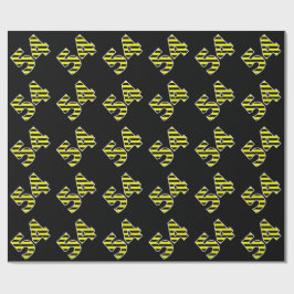 Papel De Regalo Bold, Black & Yellow Stripes 54 Event # (Cumpleaño