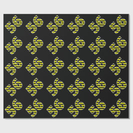 Papel De Regalo Bold, Black & Yellow Stripes 56 Event # (Cumpleaño