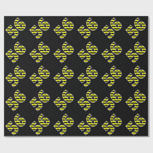 Papel De Regalo Bold, Black & Yellow Stripes 56 Event # (Cumpleaño