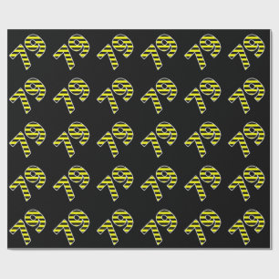 Papel De Regalo Bold, Black & Yellow Stripes 79 Event # (Cumpleaño