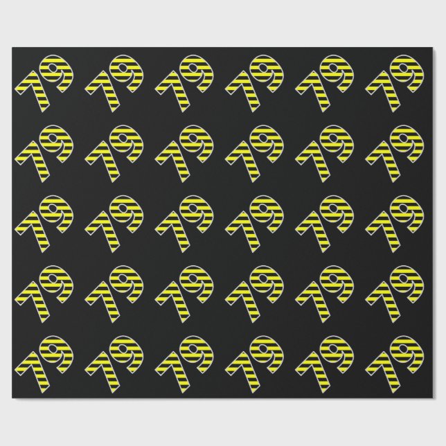 Papel De Regalo Bold, Black & Yellow Stripes 79 Event # (Cumpleaño (Superficie plana)
