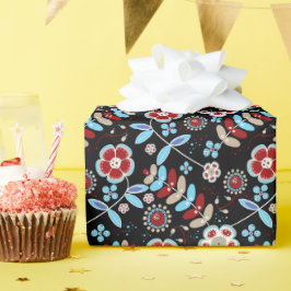 Papel De Regalo Bold Folk Floral Pattern