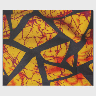 Papel De Regalo Bold Geometric African Wax Print Fabric - Gold, Re