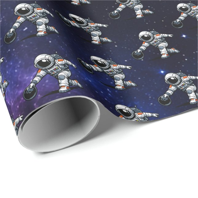 Papel De Regalo Boliche de Astronauta (Esquina del rollo)