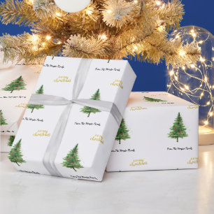 Papel De Regalo Bolitas de Navidad de Pino Feliz Navidad