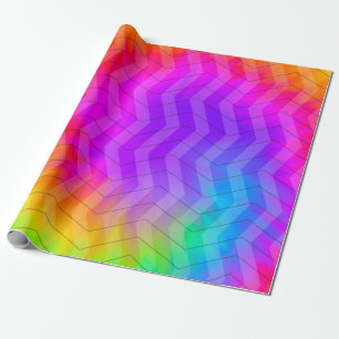 Papel De Regalo Bolsa de regalo Neon Rainbow Herringbone