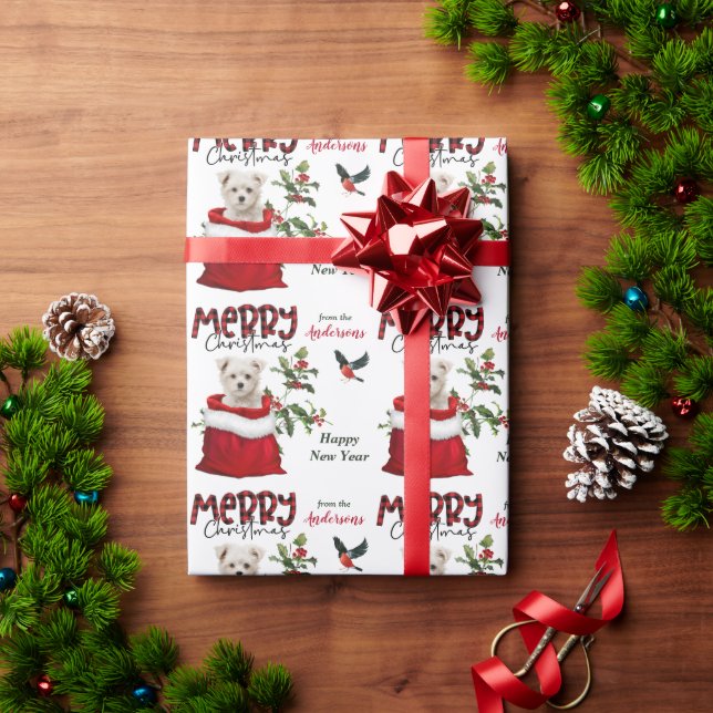 Papel De Regalo Bolsa de regalo para Navidades malteses de cachorr (Regalo de vacaciones)