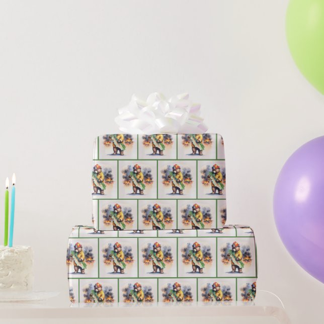 Papel De Regalo Bombardero de oso de California (Regalos de fiesta)