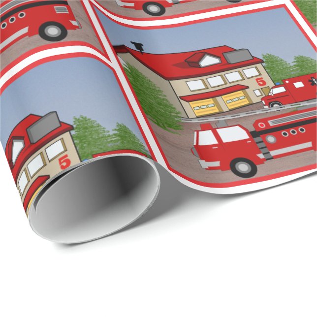 Papel De Regalo Bombero de bomberos de bomberos de ambulancia (Esquina del rollo)