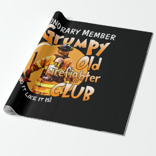 Papel De Regalo Bombero   Miembro honorario Grumpy Firefighter