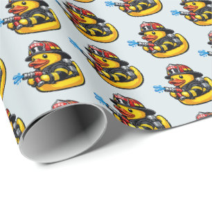 Papel De Regalo Bombero Pato de Goma