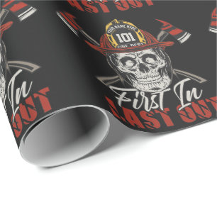 Papel De Regalo Bombero personalizado NOMBRE Primero en entrar, úl