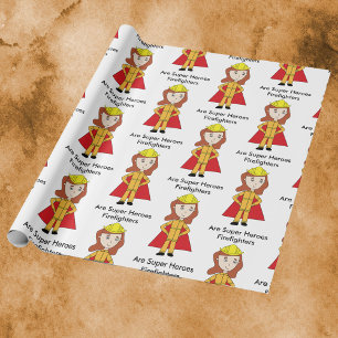 Papel De Regalo Bomberos Super Héroe Funny