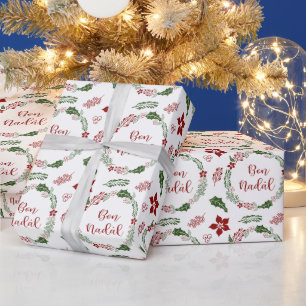 Papel De Regalo Bon Nadâl - Friulian Merry Christmas Wreath